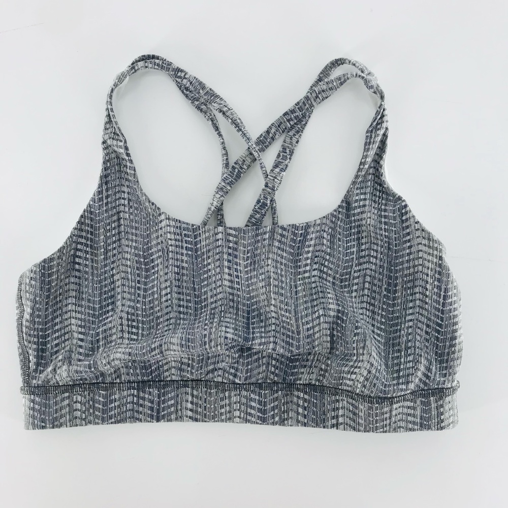 lululemon athletica Gray Patterned Strappy Sports Bra